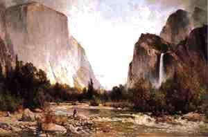 Thomas Hill - Fishing on the Merced River Yosemite Valley 1891