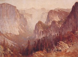 Thomas Hill - Encampment Surrounded by Mountains