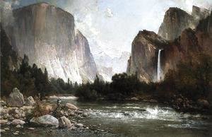 Thomas Hill - Piute Fishing on the Merced River, Yosemite Valley