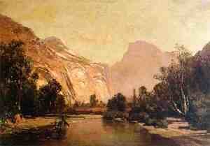 Thomas Hill - Piute Indians, Royal Arches and Domes, Yosemite Valley