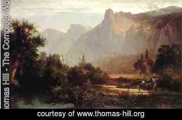 Thomas Hill - Piute Indian family in Yosemite Valley.