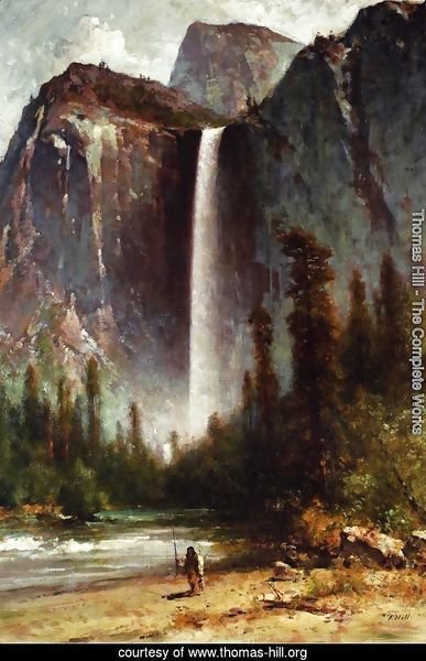 Ahwahneechee - Piute Indian at Bridal Veil Falls, Yosemite