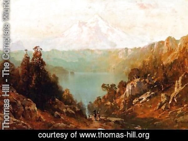 Thomas Hill - Mount Shasta from Castle Lake at Evening