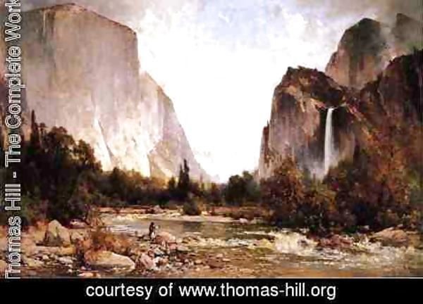 Thomas Hill - Fishing on the Merced River Yosemite Valley 1891