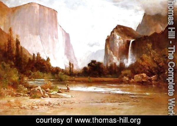 Thomas Hill - Indians Fishing in Yosemite 1900